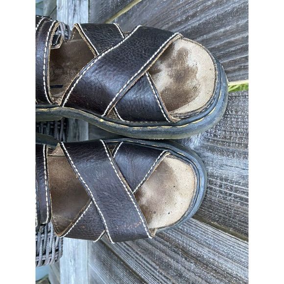 Vintage Dr Marten Fisherman Sandals Brown Leather Mens 10 England 90s Y2K Chunky main image 11